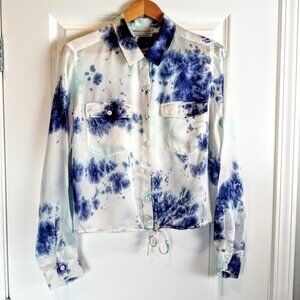 Urban Outfitters Blue Tie Dye Viscose Jacket